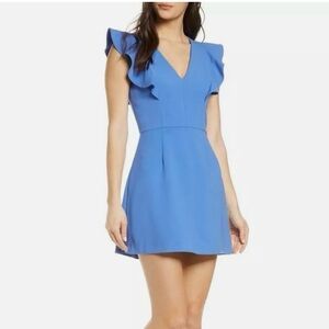 Whisper Ruffle V Neck Dress
